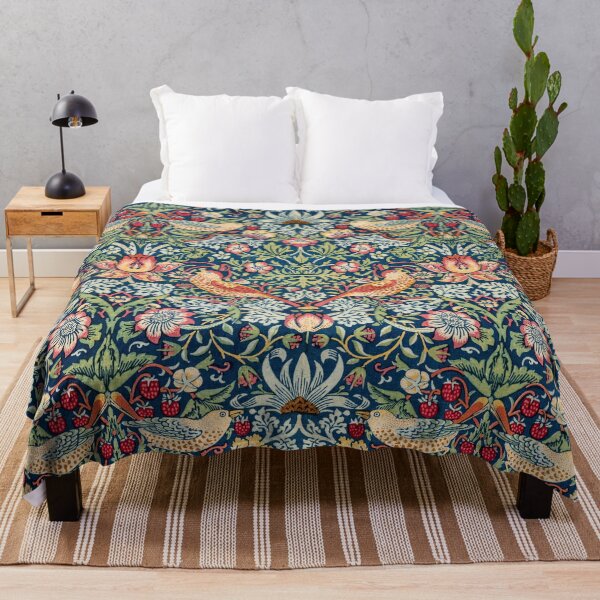 Strawberry Thief by William Morris Throw Blanket