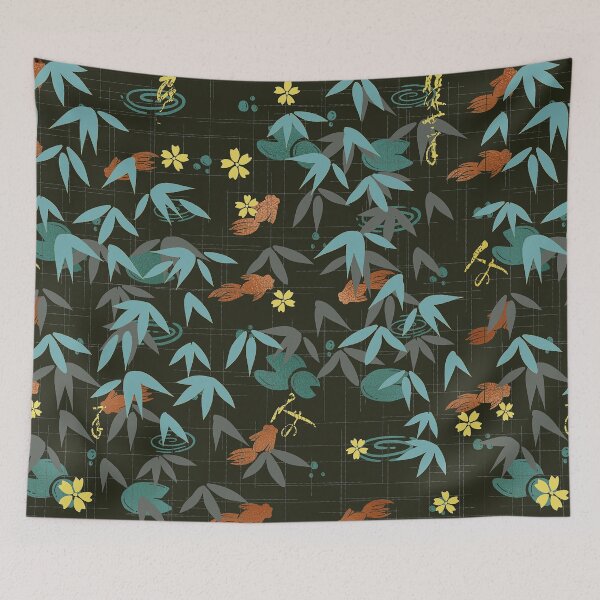 Item preview, Japanese fish leaves pattern designed and sold by LittleNippon.