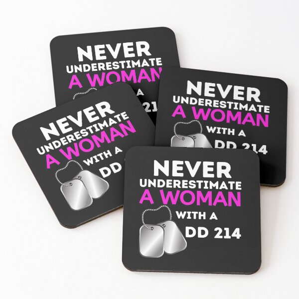 Item preview, Never underestimate a woman with a DD 214 designed and sold by Comfy Creations.