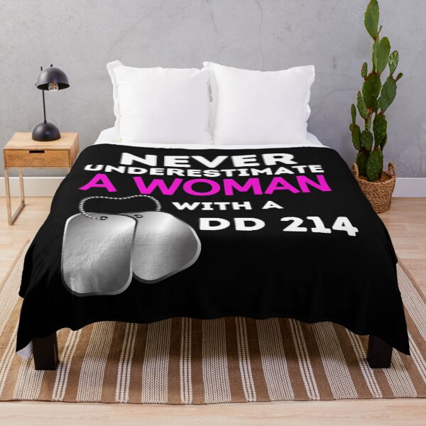 Item preview, Never underestimate a woman with a DD 214 designed and sold by Comfy Creations.