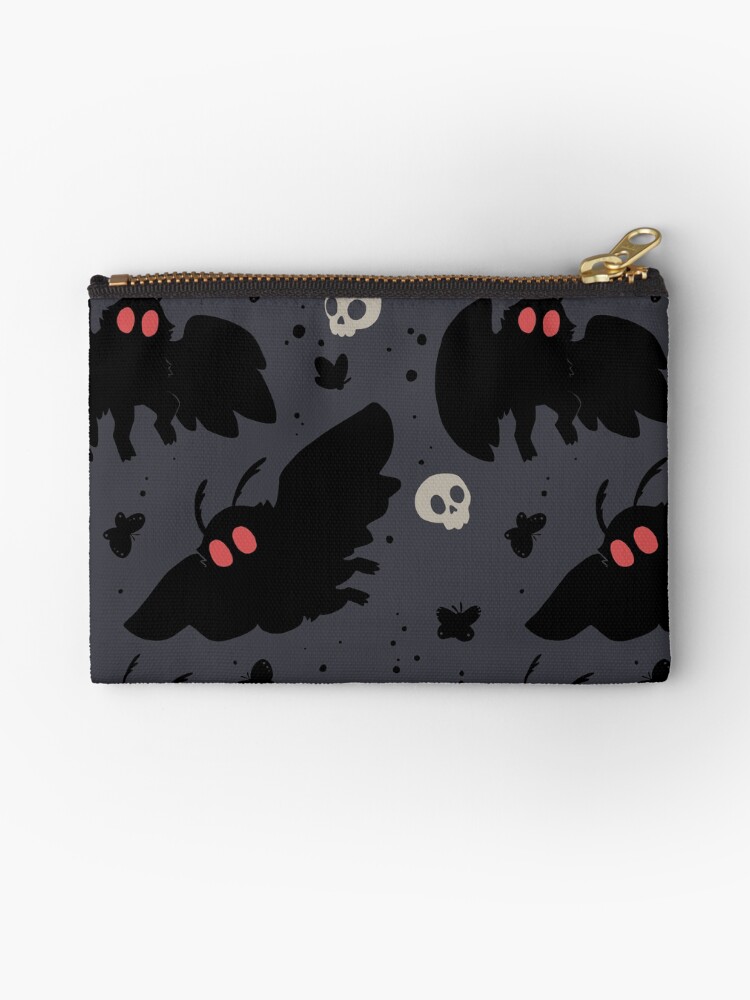 Thumbnail 1 of 4, Zipper Pouch, Mothman - Night Grey designed and sold by Jephael.