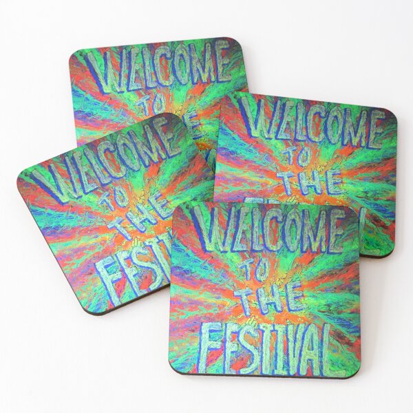Item preview, Welcome To The Festival Red and Green Painting Under UV Light designed and sold by Andrew Morrell.