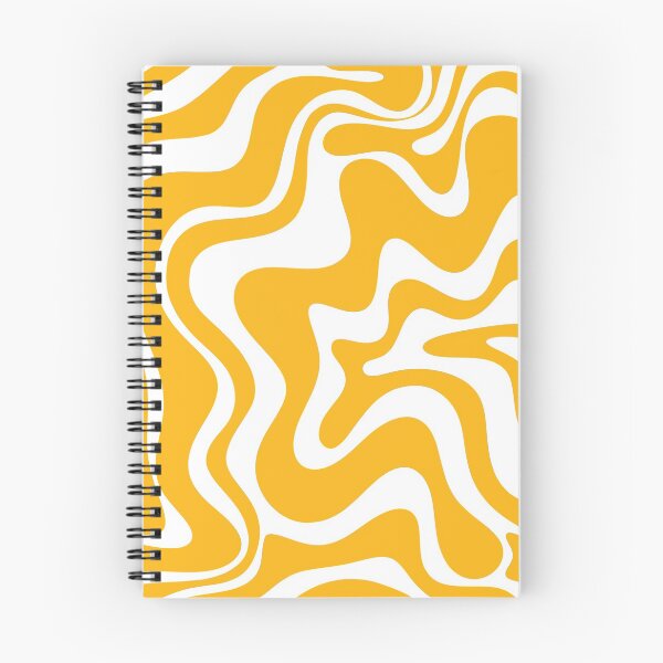 Item preview, Retro Liquid Swirl Abstract Pattern in Marigold Orange-Yellow and White designed and sold by kierkegaard.