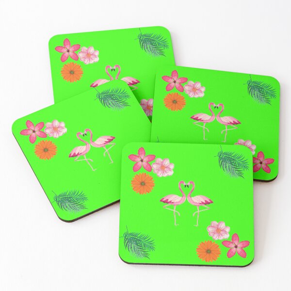 Item preview, Tropical Flower Flamingo Love designed and sold by Imemewell.