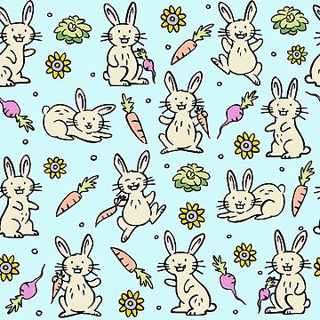 Artwork thumbnail, Garden Bunnies by Wildharegrafix