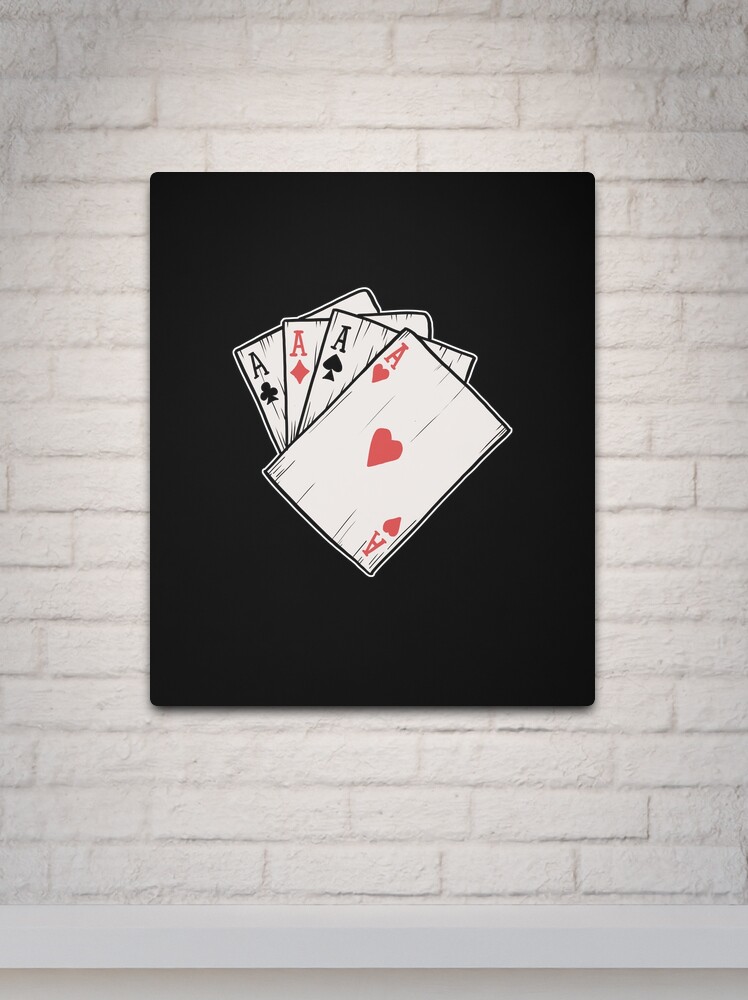 "Traditional Tattoo Four Aces Playing Card Game" Metal Print for Sale by Mesyo
