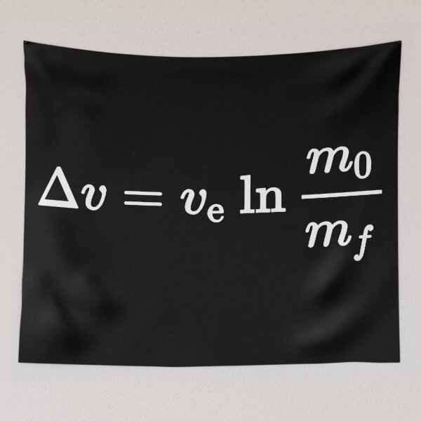 Item preview, rocket equation, most fundamental equation of space exploration dark version designed and sold by NoetherSym.