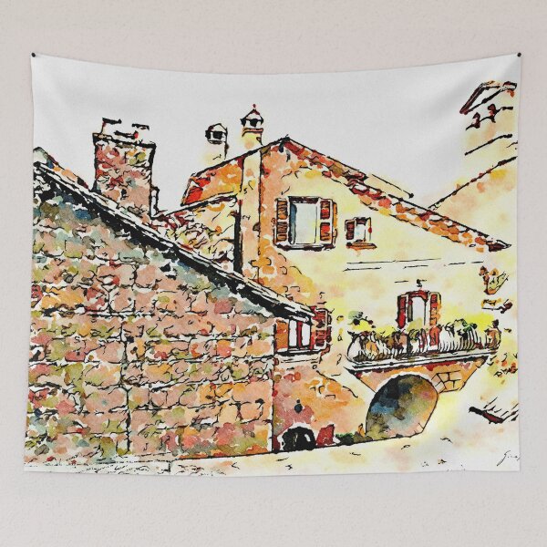 Item preview, Barbarano Romano: foreshortening with tuff buildings designed and sold by Giuseppe Cocco.