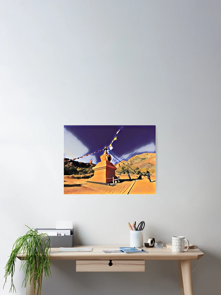 Thumbnail 2 of 3, Poster, Stupa designed and sold by RakshaSD.