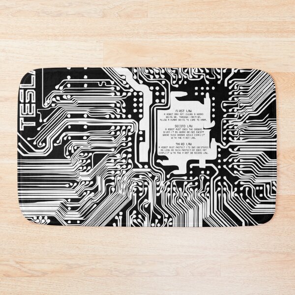 Item preview, White computer electronic circuit, Asimov tribute designed and sold by angelisart.