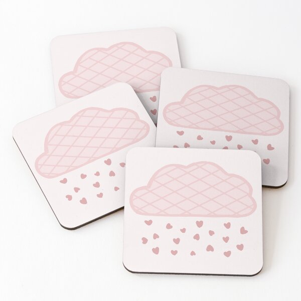 Item preview, Pink heart raining cloud/ darker version/ stripes designed and sold by muffinstandd.