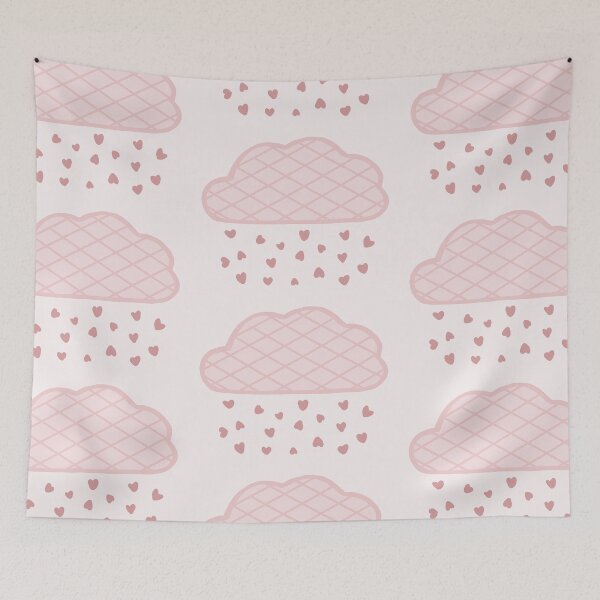 Item preview, Pink heart raining cloud/ darker version/ stripes designed and sold by muffinstandd.