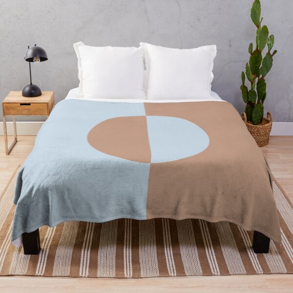 Item preview, Brown Pastel Blue Minimal Half Circle Design 2021 Color of the Year Canyon Dusk Plus Blue Me Away designed and sold by ColorOfTheYears.