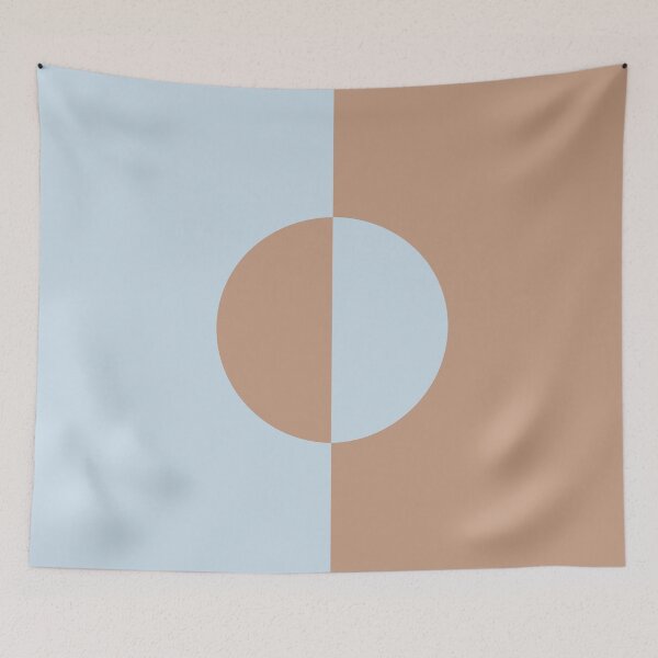 Item preview, Brown Pastel Blue Minimal Half Circle Design 2021 Color of the Year Canyon Dusk Plus Blue Me Away designed and sold by ColorOfTheYears.