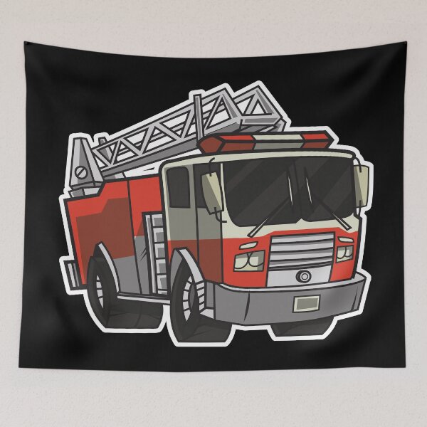 Item preview, Firetruck Illustration designed and sold by infleims.