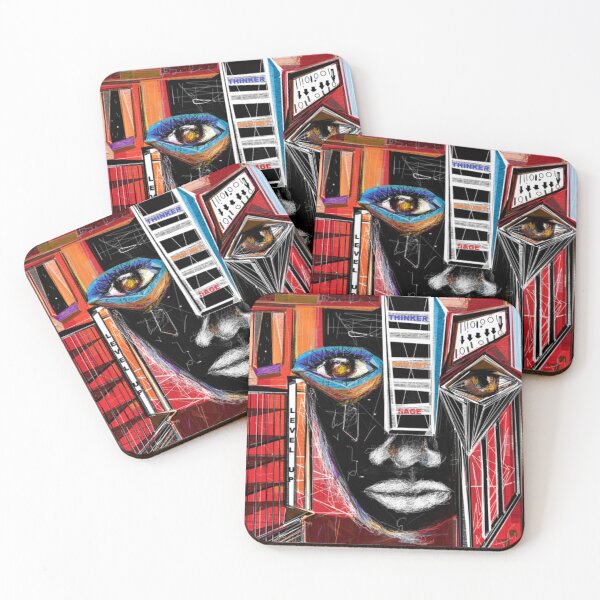 Item preview, The Thinker's Muse, Abstract Portrait designed and sold by Art With Impact – Statement Art & Apparel for Deep Thinkers.