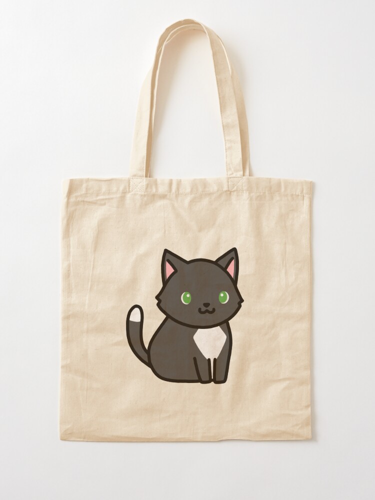 black cat tote bag