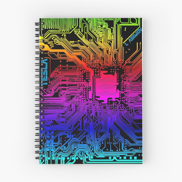 Item preview, RGB color gradient computer electronic circuit, Asimov tribute. designed and sold by angelisart.