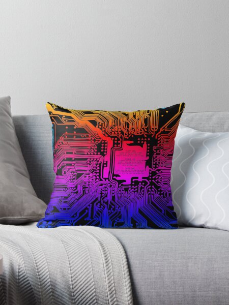 Item preview, RGB color gradient computer electronic circuit, Asimov tribute. designed and sold by angelisart.