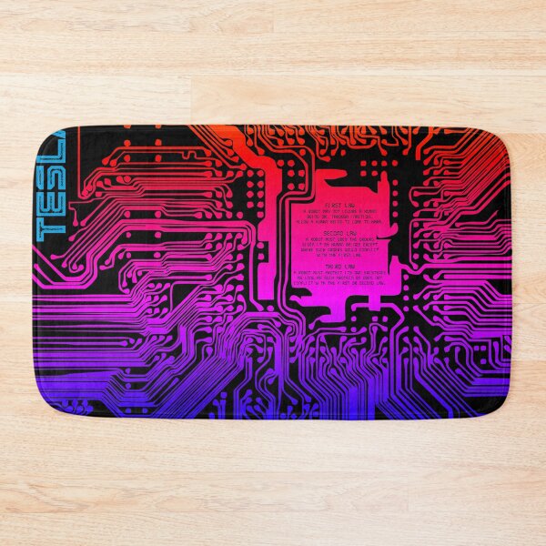 Item preview, RGB color gradient computer electronic circuit, Asimov tribute. designed and sold by angelisart.