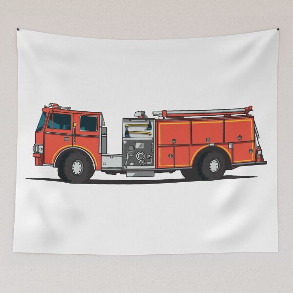 Item preview, Firetruck Illustration designed and sold by infleims.