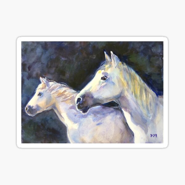 White horses n the night Sticker