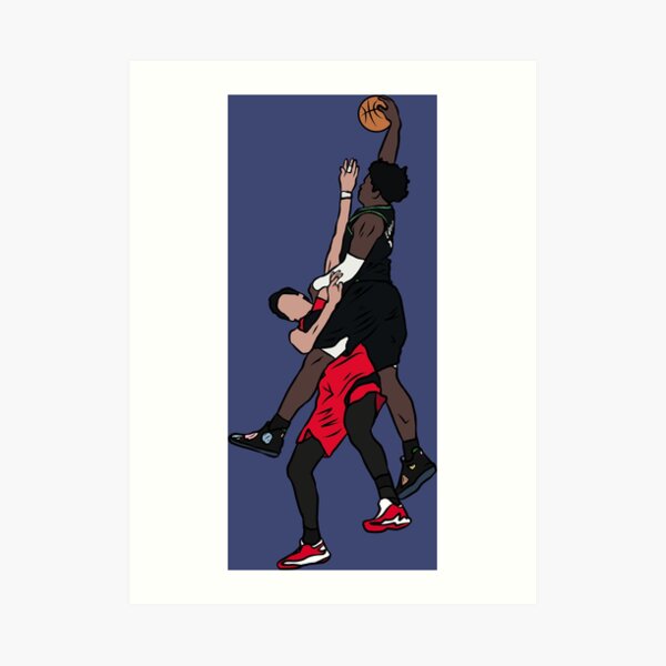 "Anthony Edwards Dunk On Yuta Watanabe" Art Print By RatTrapTees ...