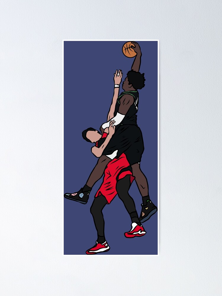 "Anthony Edwards Dunk On Yuta Watanabe" Poster By RatTrapTees | Redbubble