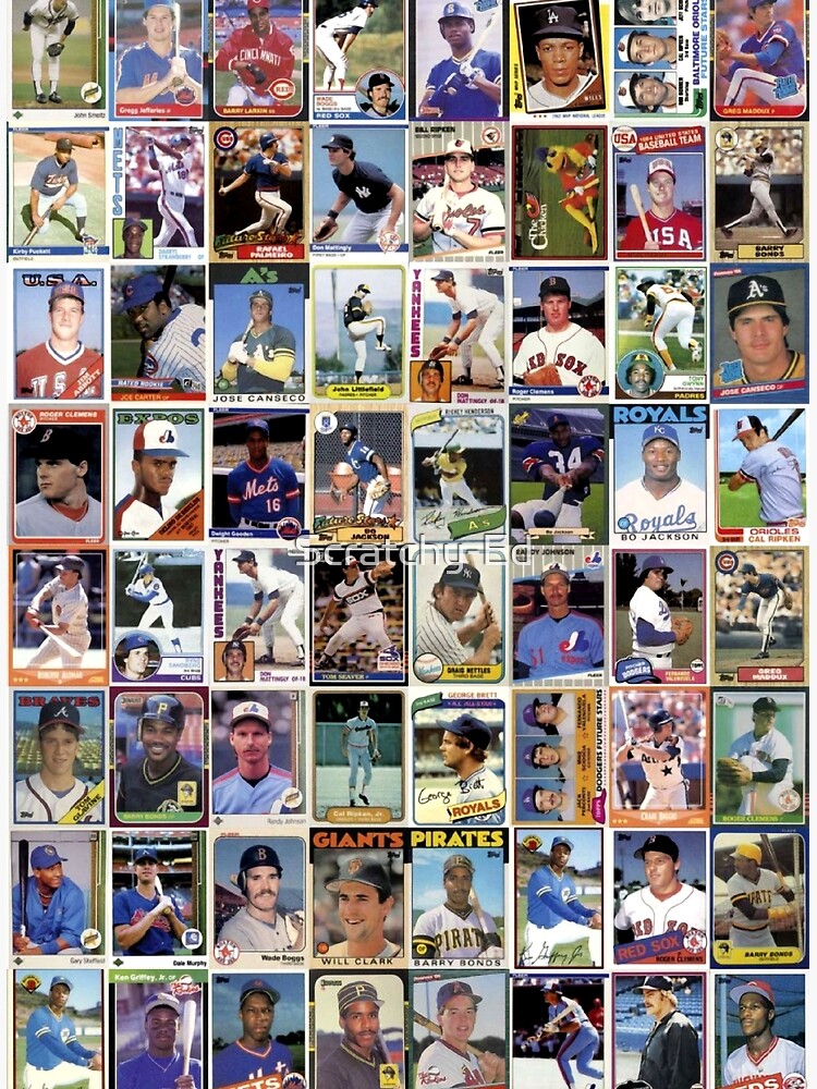 "baseball cards wallpaper" Poster for Sale by ScratchyEd Redbubble
