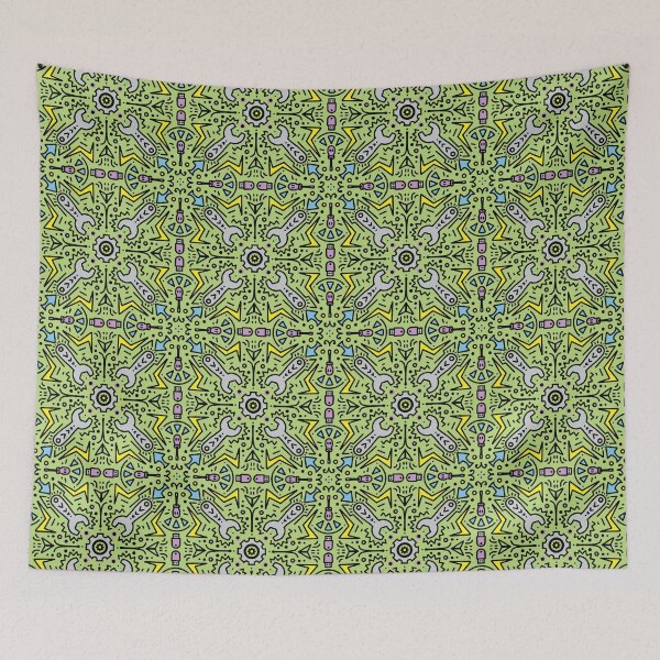 Item preview, Let's get Technical - tech - themed symmetrical mandala pattern designed and sold by BrandNameNerd.