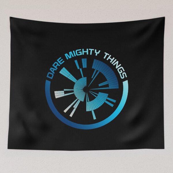 Item preview, Dare Mighty Things blue circle designed and sold by Mandeep68.