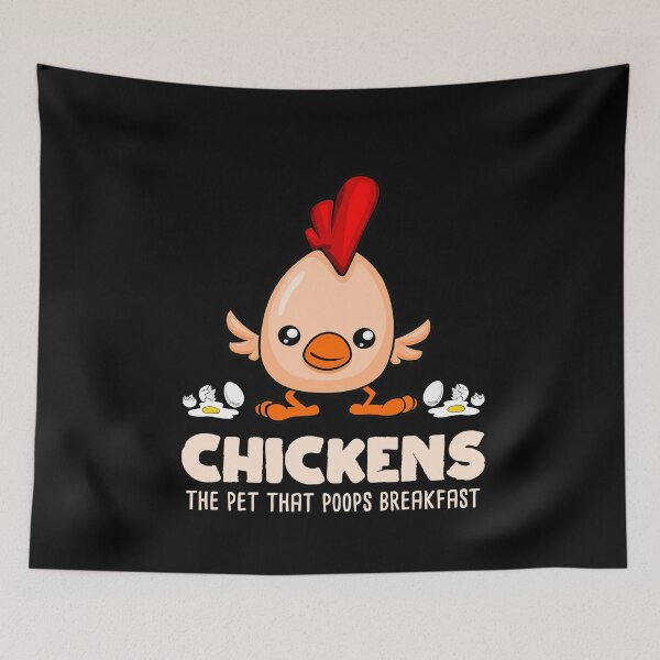 Aperçu de l'œuvre Poulets L'animal qui fait caca le petit déjeuner | Chemise drôle de poulet de fermiers créée et vendue par Rabbitti.