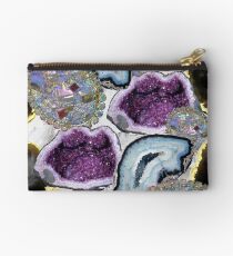Geode Crystal Semi Precious Stones Marble Purple Blue Studio Pouch