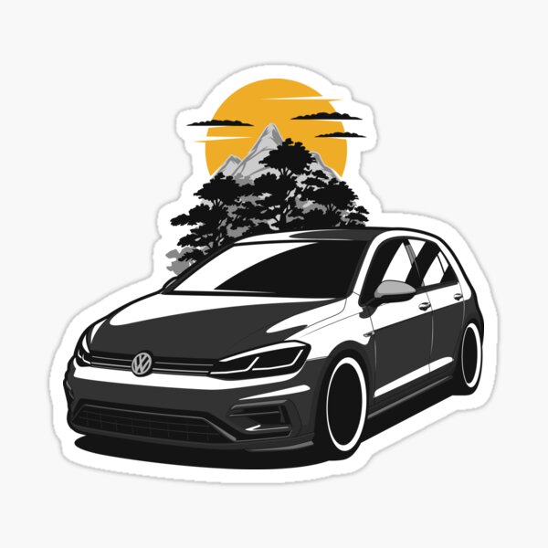 Schwarzer Golf R. Sticker