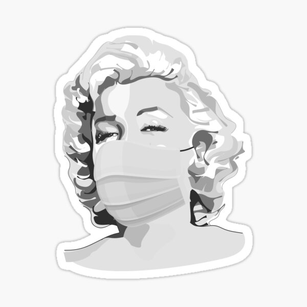"Marilyn Monroe in a mask" Sticker by Blueyork | Redbubble