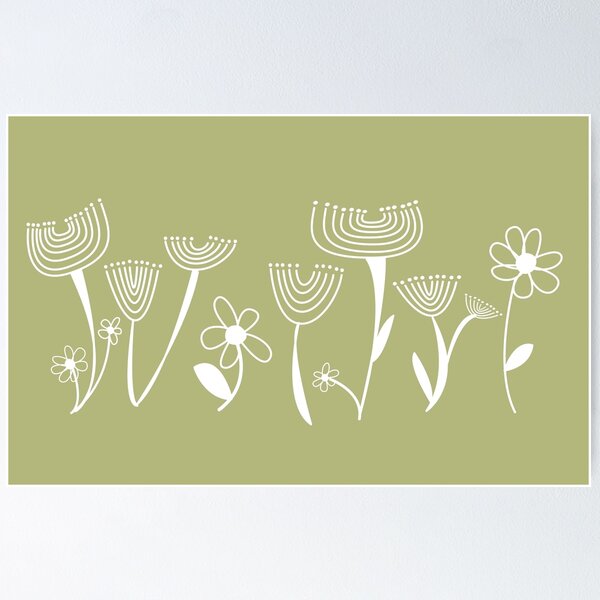 Item preview, Simple, abstract, artsy graphic drawn flowers floral sketch - Caroline Laursen Original designed and sold by Caroline Laursen.