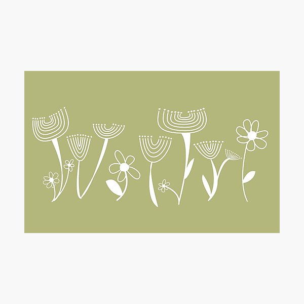 Item preview, Simple, abstract, artsy graphic drawn flowers floral sketch - Caroline Laursen Original designed and sold by Caroline Laursen.
