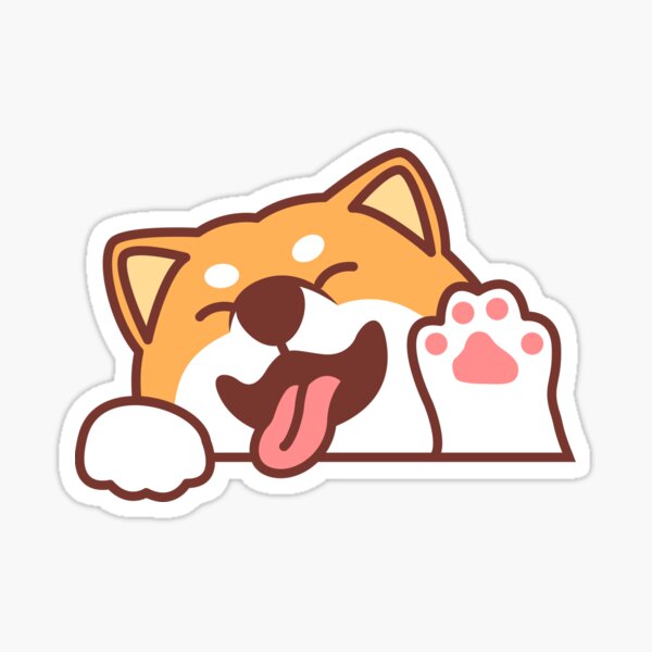 Peeking Shiba Inu Waving Paw / Shiba Inu Decal for Car Sticker