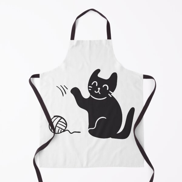 Item preview, Black Cat Playing with Ball of Yarn designed and sold by BossKitten.