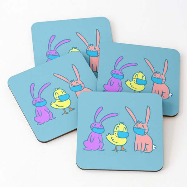Item preview, happy easter bunny chick face mask covid coronavirus designed and sold by Gossip Rag.