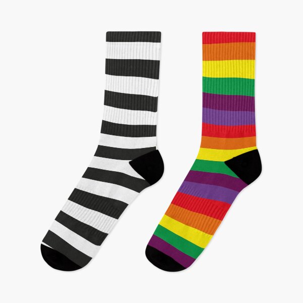 Item preview, rainbow/black&white #steunkousen designed and sold by MyLuckyShot.