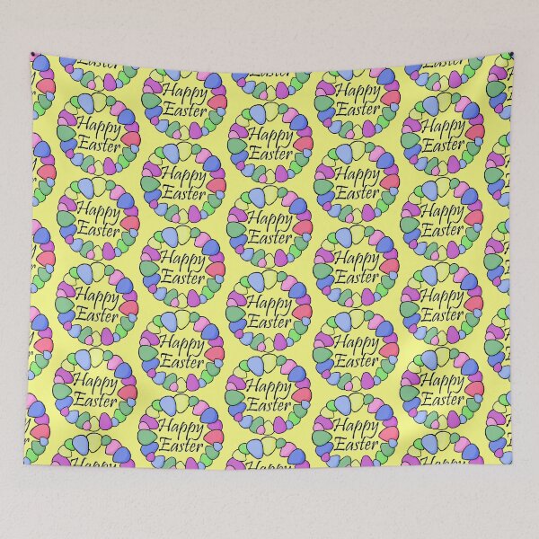 Item preview, Happy Easter Egg Wreath designed and sold by LawsonFabrics.