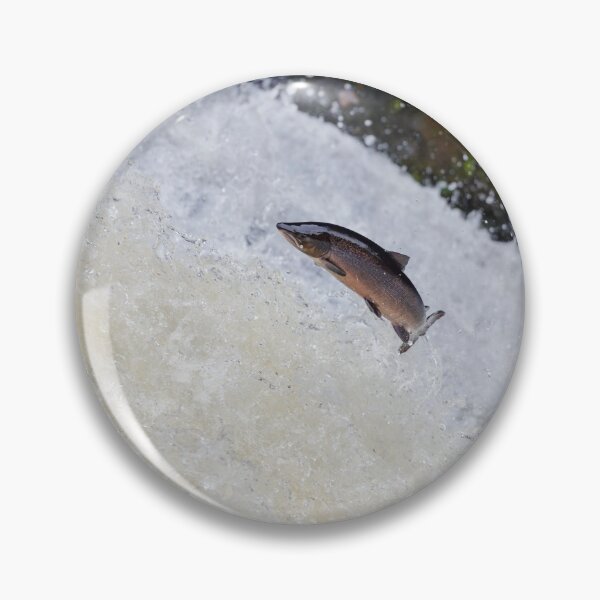Item preview, Leaping salmon on waterfall designed and sold by chanonry.