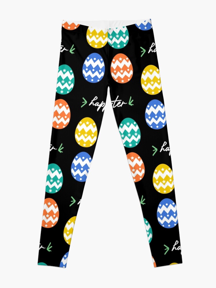 Disover Happy Easter with Colorful Eggs Leggings