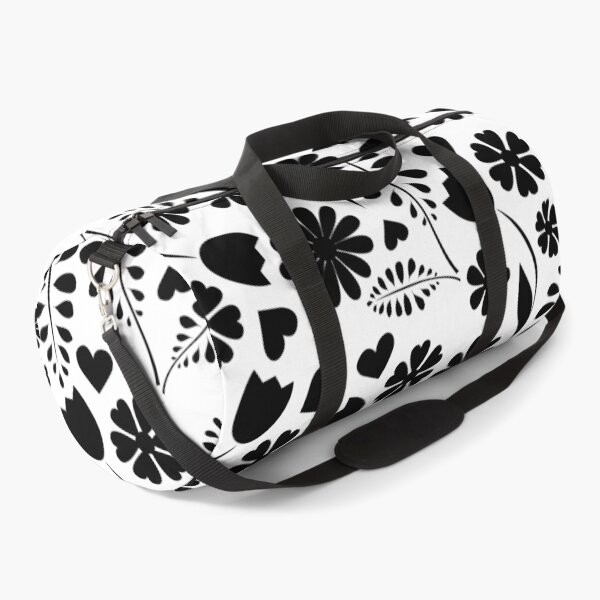 Item preview, Black and White Random Spring Flower Floral Leaves pattern designed and sold by BLMcreations.