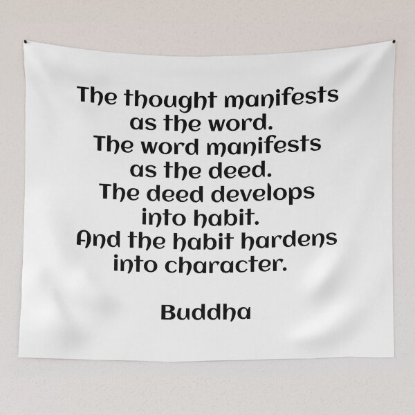Item preview, The thought manifests as the word - Quotes Said By Buddha designed and sold by Inspirationmotivation.
