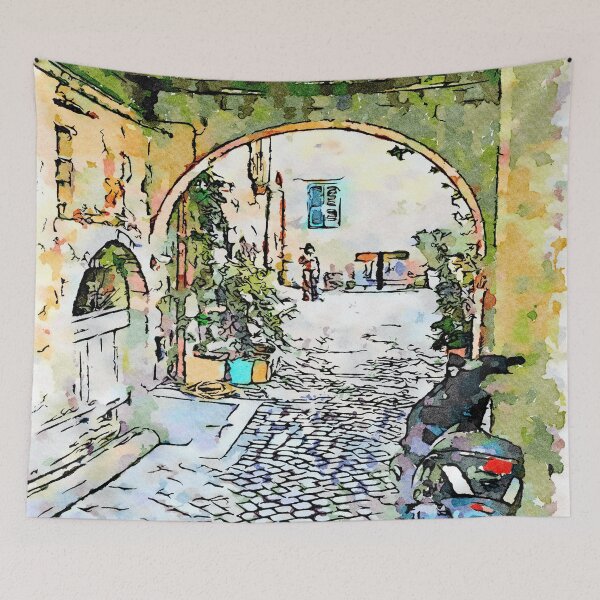 Item preview, Barbarano Romano: motorcycle and arch designed and sold by Giuseppe Cocco.