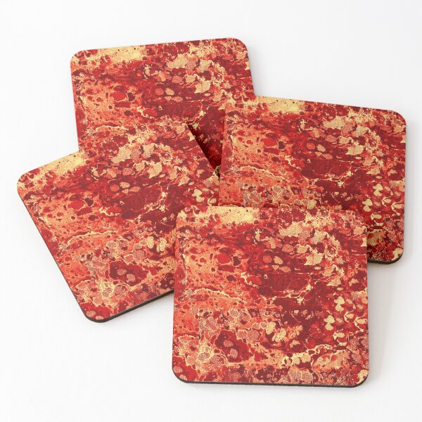 Item preview, Red fire marbled paper designed and sold by anetkresli.