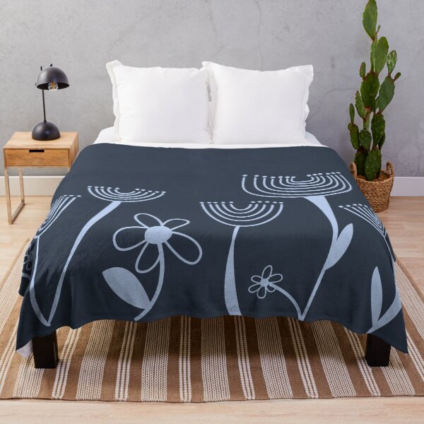 Item preview, Simple, abstract, artsy graphic navy blue drawn flowers floral sketch - Caroline Laursen Original designed and sold by Caroline Laursen.