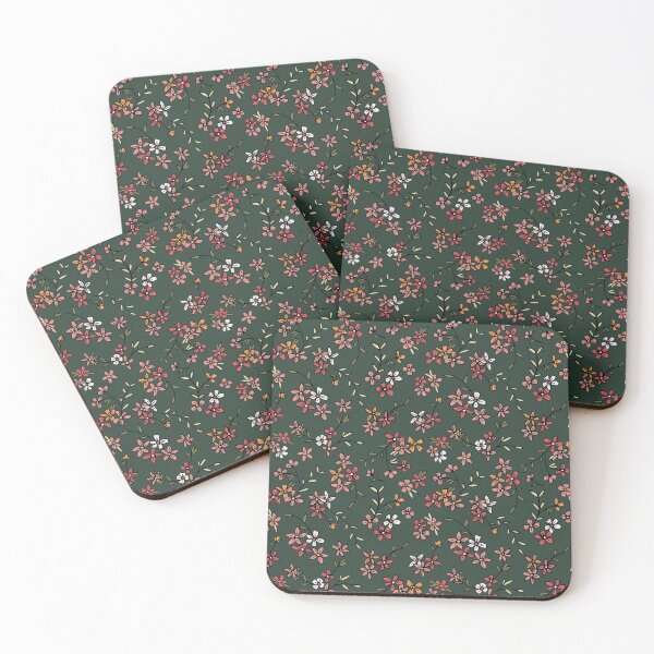 Item preview, Green, Pink, & Orange Ditsy Floral designed and sold by StudioPosies.